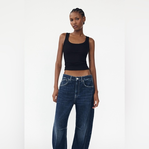 NWT Zara Relaxed Mid-Rise Balloon TRF Jeans 27 US 4 - Picture 8 of 16